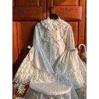White Lolita Ruffle Lace Blouse - Women’s Clothing & Accessories - Long - Blouses - 4