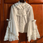 White Lolita Ruffle Lace Blouse - Women’s Clothing & Accessories - Long - Blouses - 6