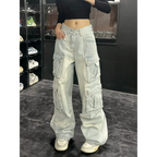 Y2K Multi Pocket Wide Leg Cargo Jeans - Bottoms - Jeans - 2