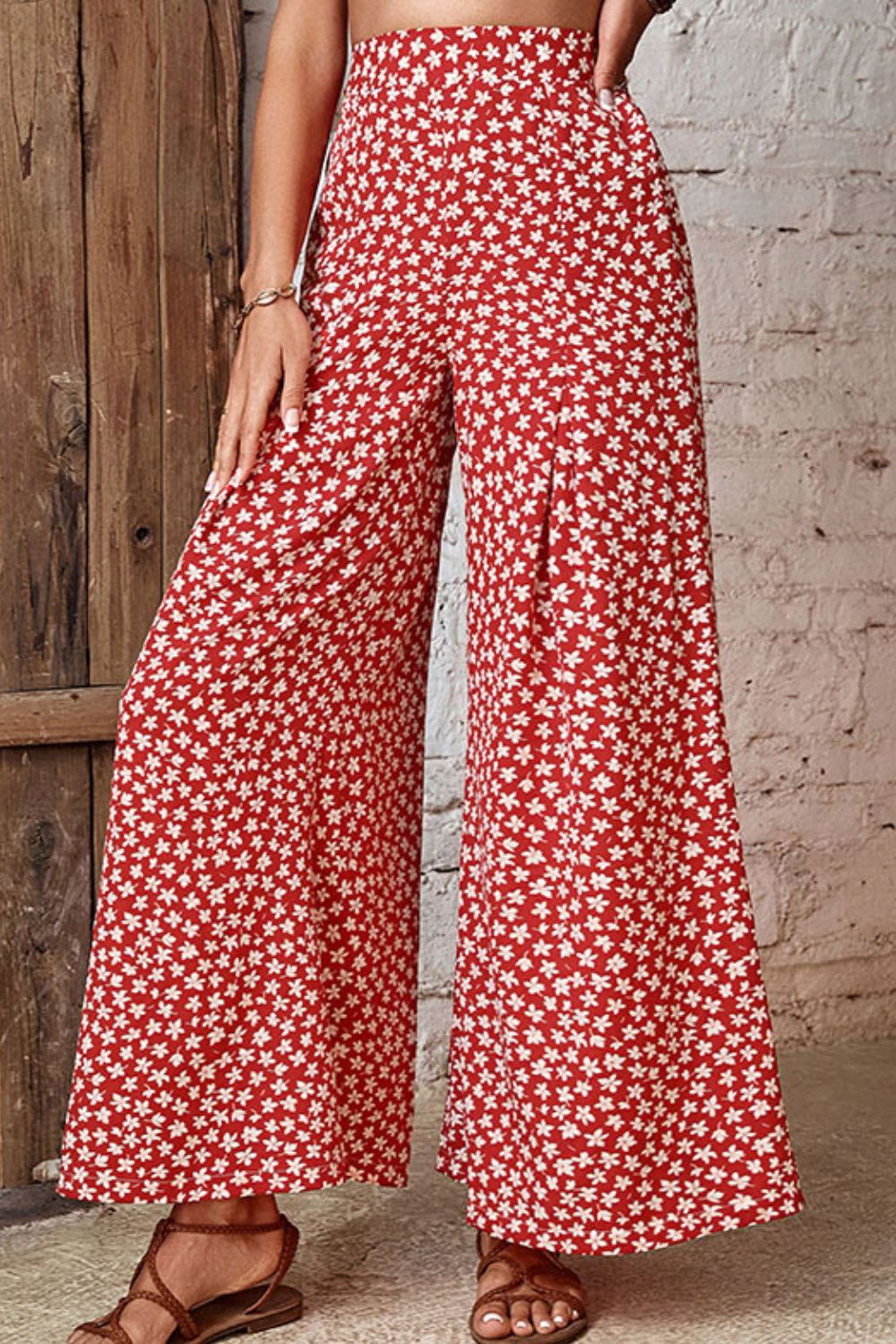 Floral High-Rise Wide Leg Flare Pants - Bottoms - Pants - 3 - 2024