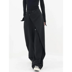 Gothic Japanese Wide Leg Irregular Suit Pants - Bottoms - Pants - 1