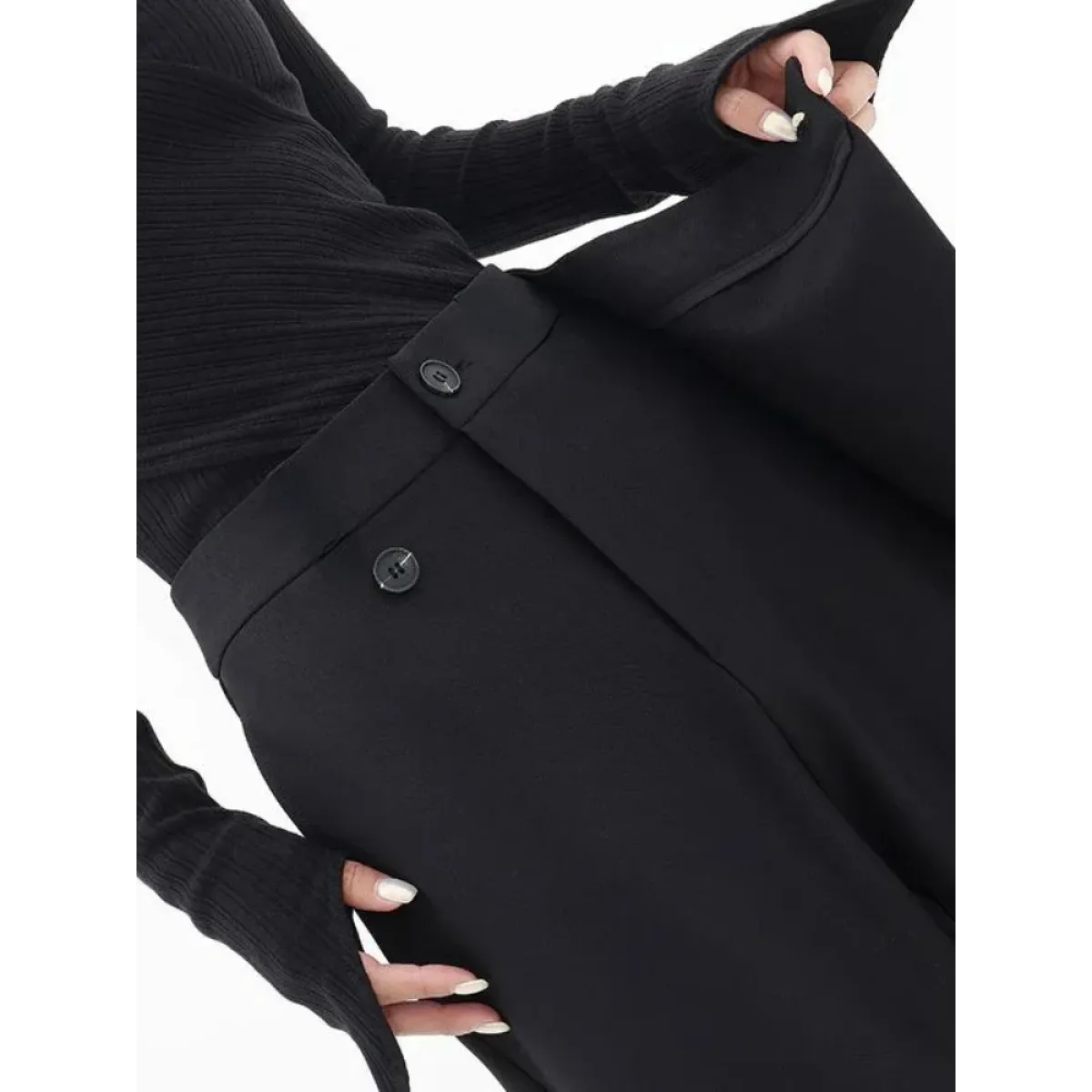 Gothic Japanese Wide Leg Irregular Suit Pants - Bottoms - Pants - 3