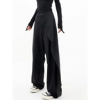 Gothic Japanese Wide Leg Irregular Suit Pants - Bottoms - Pants - 5