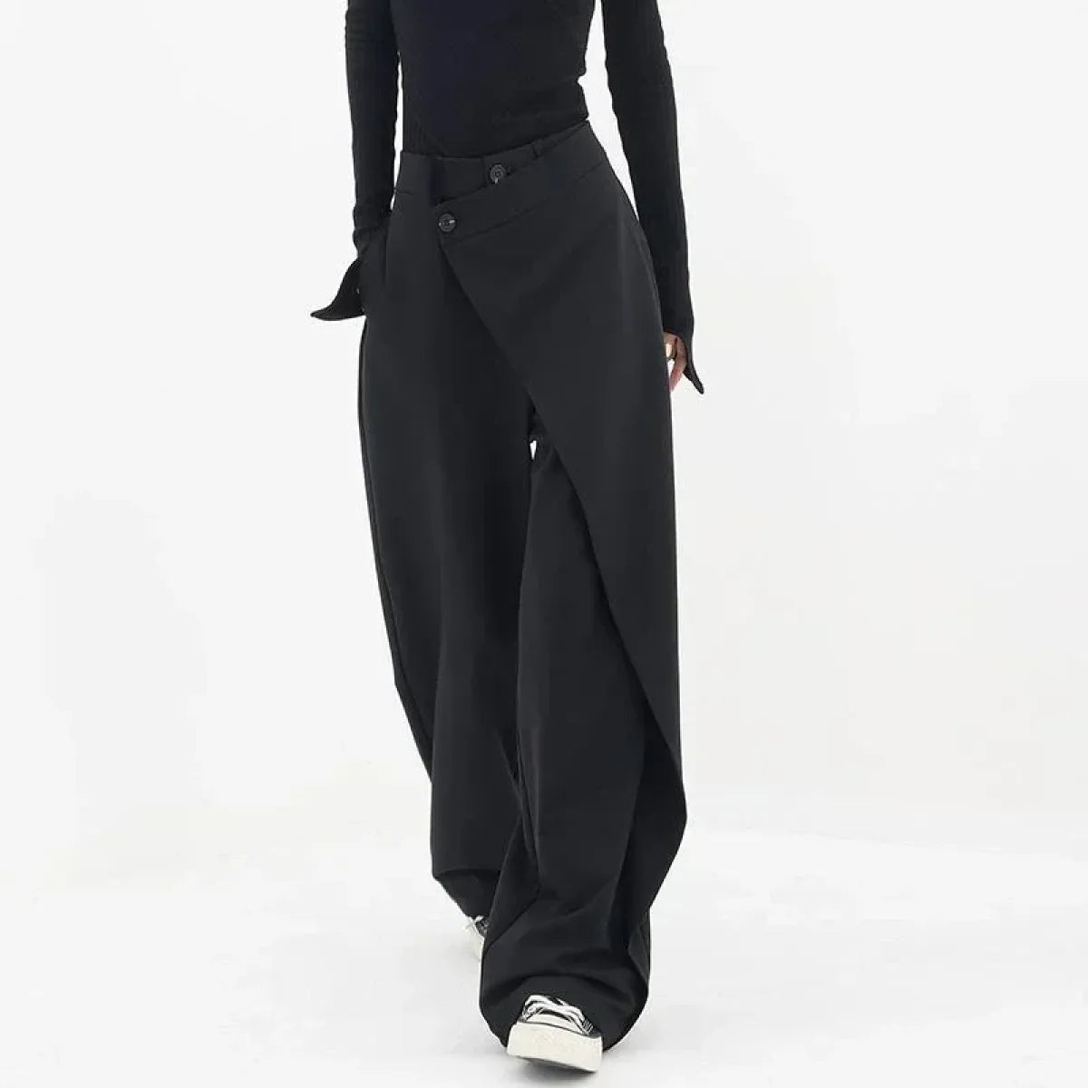 Gothic Japanese Wide Leg Irregular Suit Pants - Bottoms - Pants - 7