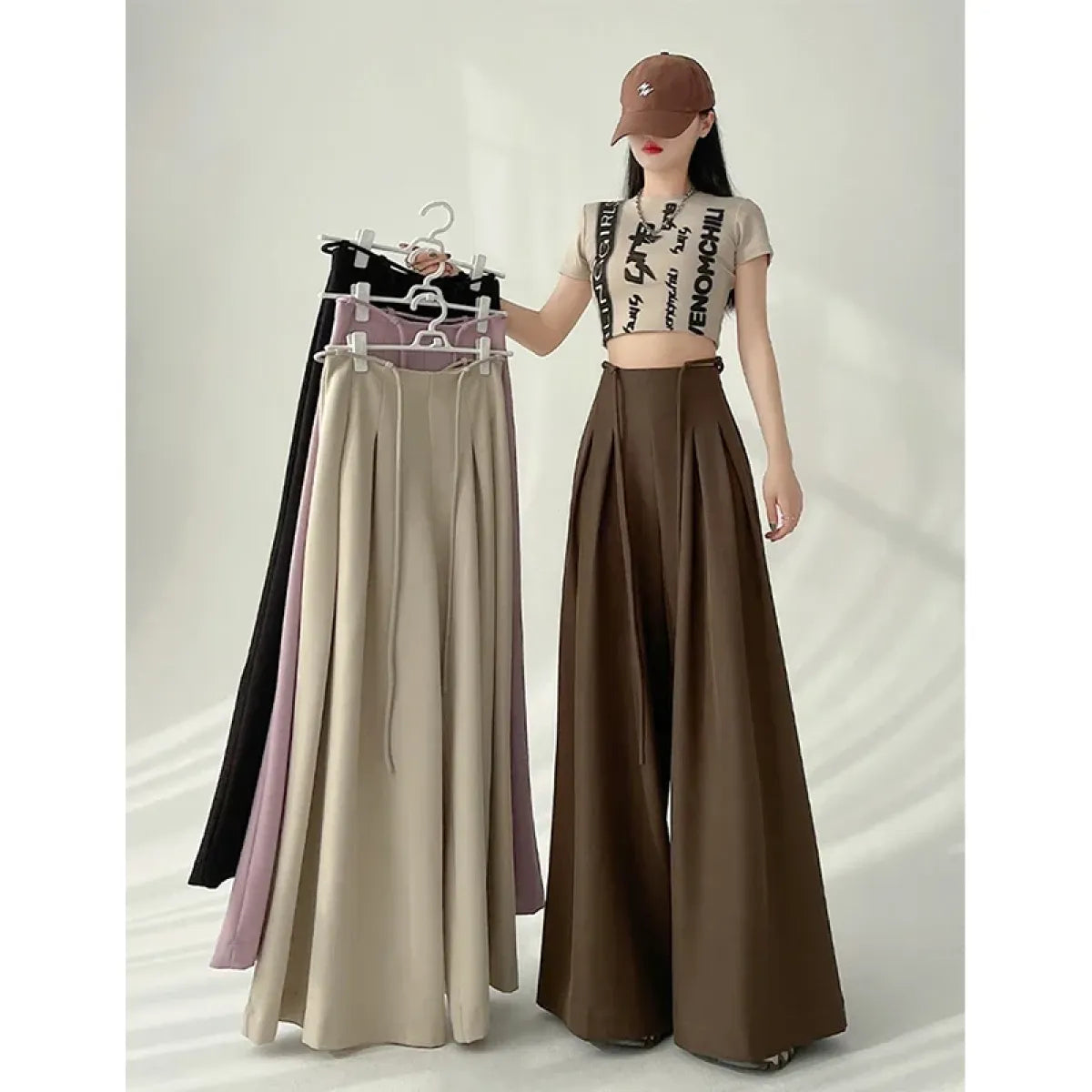 Harajuku Wide Leg Pants - Bottoms - Women’s Pants - 1
