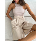 High Waist Pleated Wide Leg Shorts - Women’s Clothing & Accessories - Shorts - 5