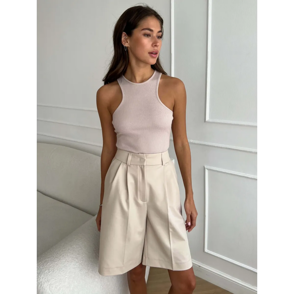 High Waist Pleated Wide Leg Shorts - Women’s Clothing & Accessories - Shorts - 7