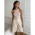 High Waist Pleated Wide Leg Shorts - Women’s Clothing & Accessories - Shorts - 4