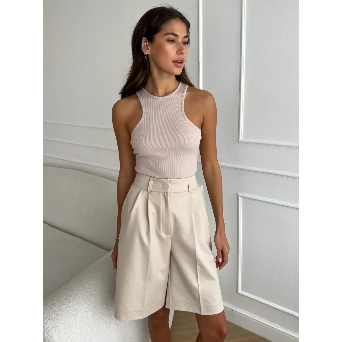 High Waist Pleated Wide Leg Shorts - Women’s Clothing & Accessories - Shorts - 4