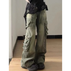 Multi-Zip Wide Leg Cargo Jeans - Bottoms - Jeans - 3