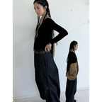 Y2K Low Waist Striped Wide Leg Jeans - Bottoms - Jeans - 1