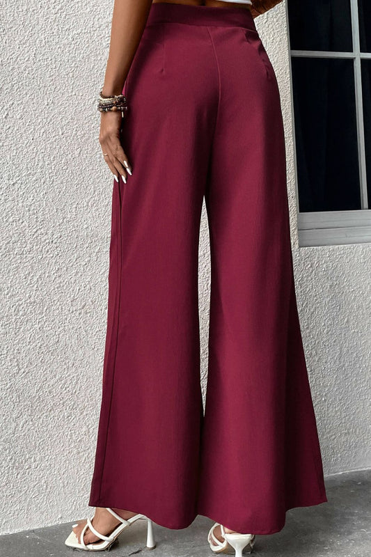 Tie Front Wide Leg Pants - Bottoms - Pants - 2 - 2024