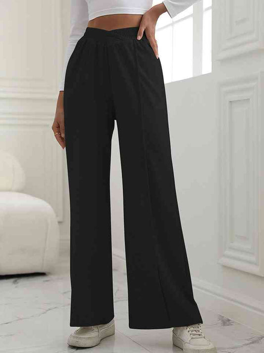 V-Waist Wide Leg Pants - Black / S - Bottoms - Pants - 1 - 2024