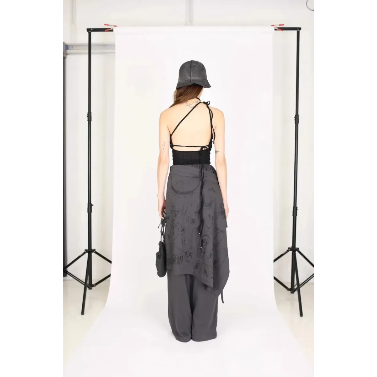 Fake Two-Piece Patchwork Wide Leg Pants - Bottoms - Pants - 4