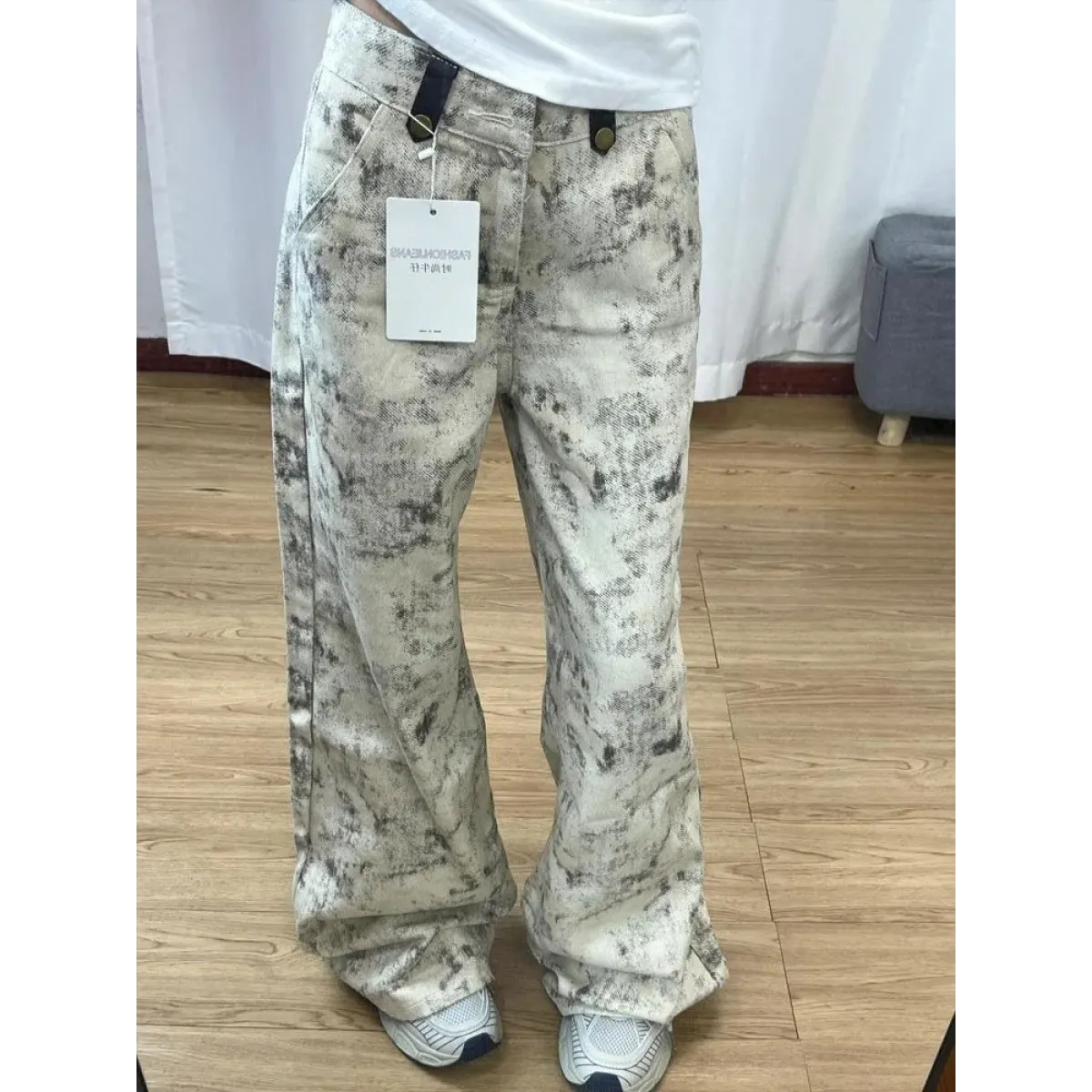Y2K Tie Dye Wide Leg Denim Pants - Bottoms - Pants - 4