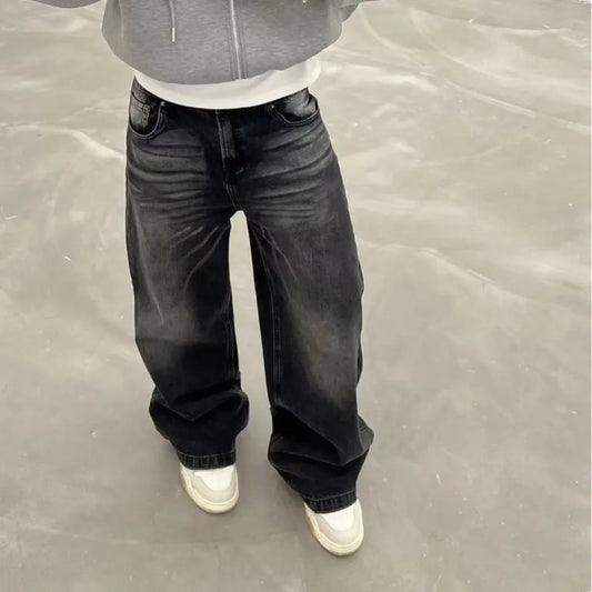 Vintage Washed Wide Leg Y2K Jeans - Bottoms - Jeans - 1