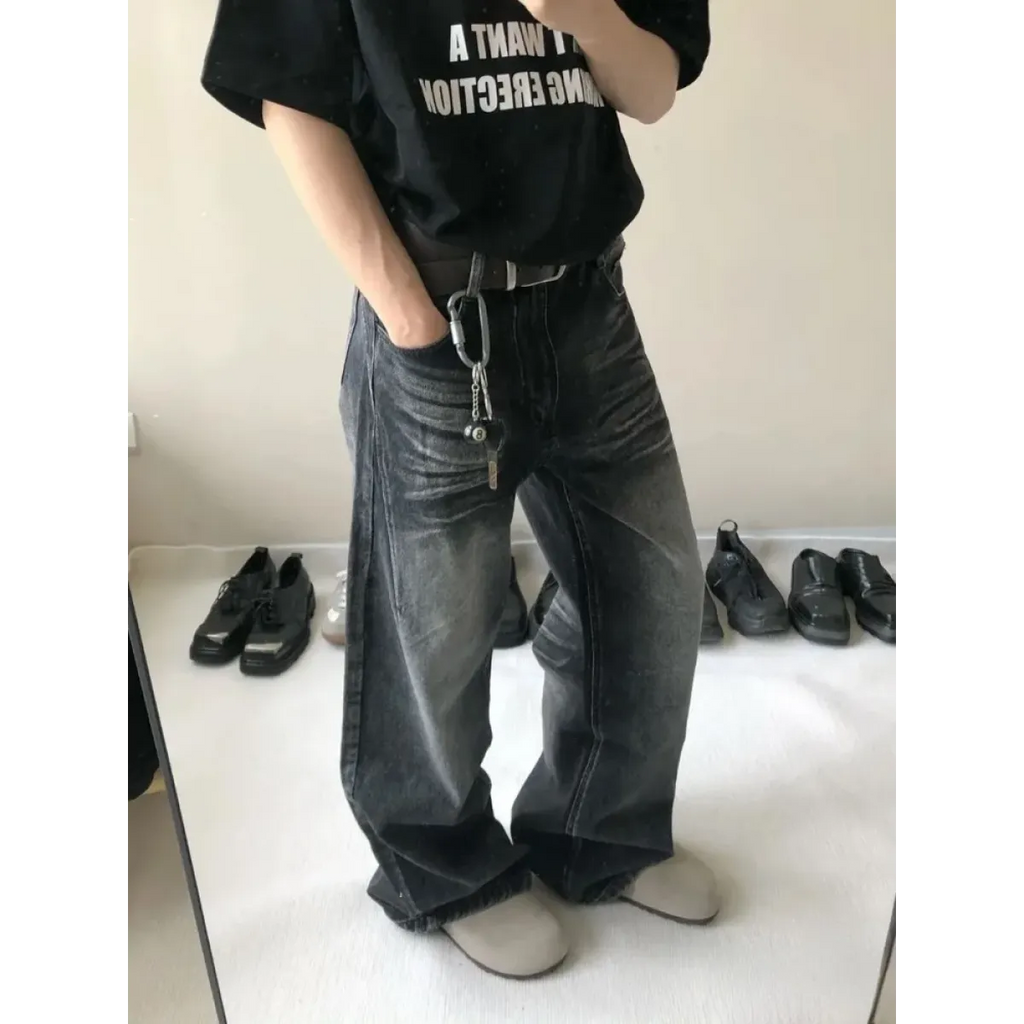 Vintage Washed Wide Leg Y2K Jeans - Bottoms - Jeans - 4