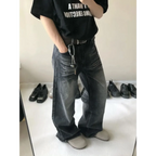 Vintage Washed Wide Leg Y2K Jeans - Bottoms - Jeans - 4