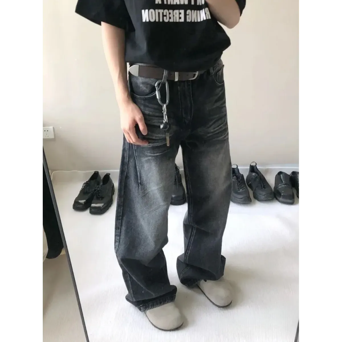 Vintage Washed Wide Leg Y2K Jeans - Bottoms - Jeans - 5