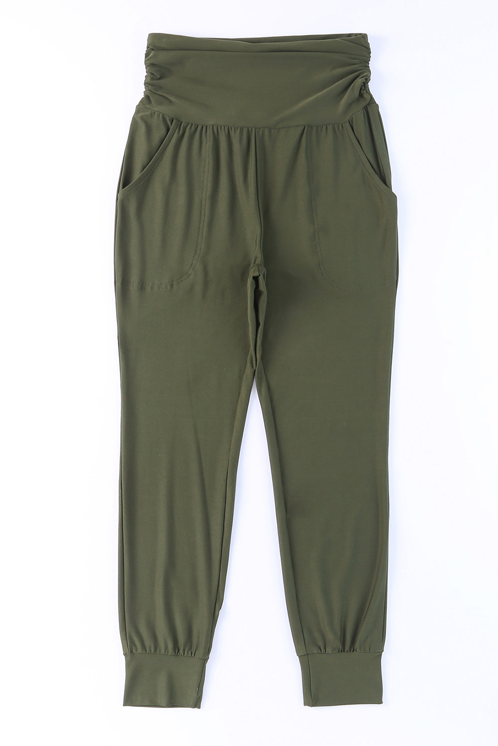 High-Rise Wide Waistband Joggers - Green / S - Bottoms - Pants - 10 - 2024