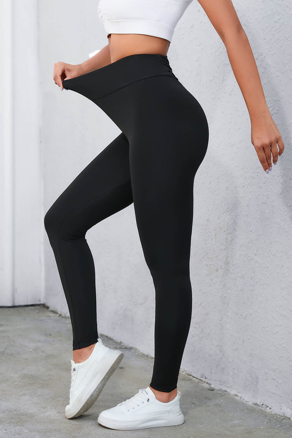 Crisscross Detail Wide Waistband Leggings - Women’s Clothing & Accessories - Pants - 5 - 2024