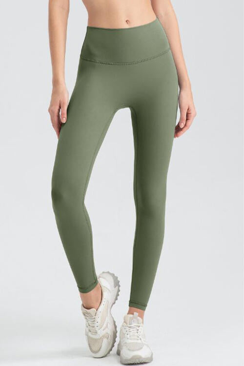 Wide Waistband Sport Leggings - Moss / S - Leggings - Activewear - 16 - 2024