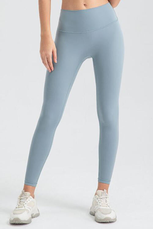 Wide Waistband Sport Leggings - Misty Blue / S - Leggings - Activewear - 4 - 2024