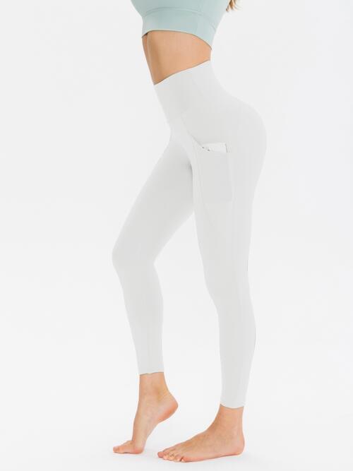 Wide Waistband Sports Leggings - White / S - Leggings - Activewear - 1 - 2024