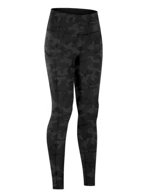 Wide Waistband Sports Leggings - Black Camouflage / S - Leggings - Activewear - 3 - 2024