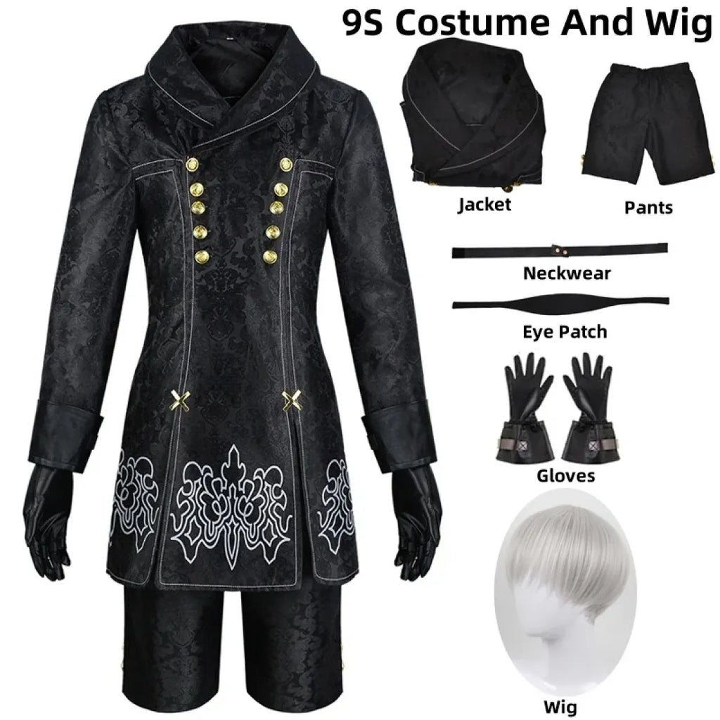 NieR: Automata 9S & 2B Cosplay Costume with Wig and Accessories - Anime - Cosplay - 15