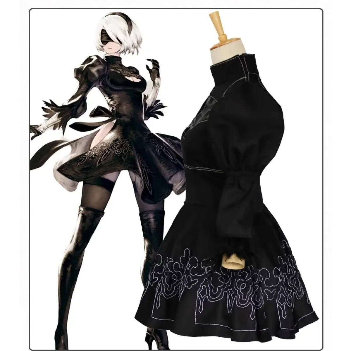 NieR: Automata 9S & 2B Cosplay Costume with Wig and Accessories - Anime - Cosplay - 12
