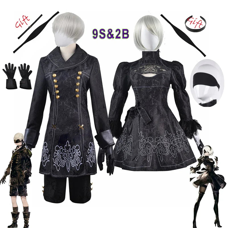 NieR: Automata 9S & 2B Cosplay Costume with Wig and Accessories - Anime - Costumes - 2024 - 1 - Worldwide Shipping