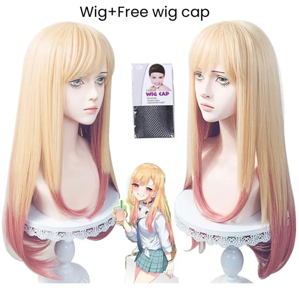Marin-Inspired Blonde Pink Gradient Cosplay Wig - Anime - Hair Accessories - 8