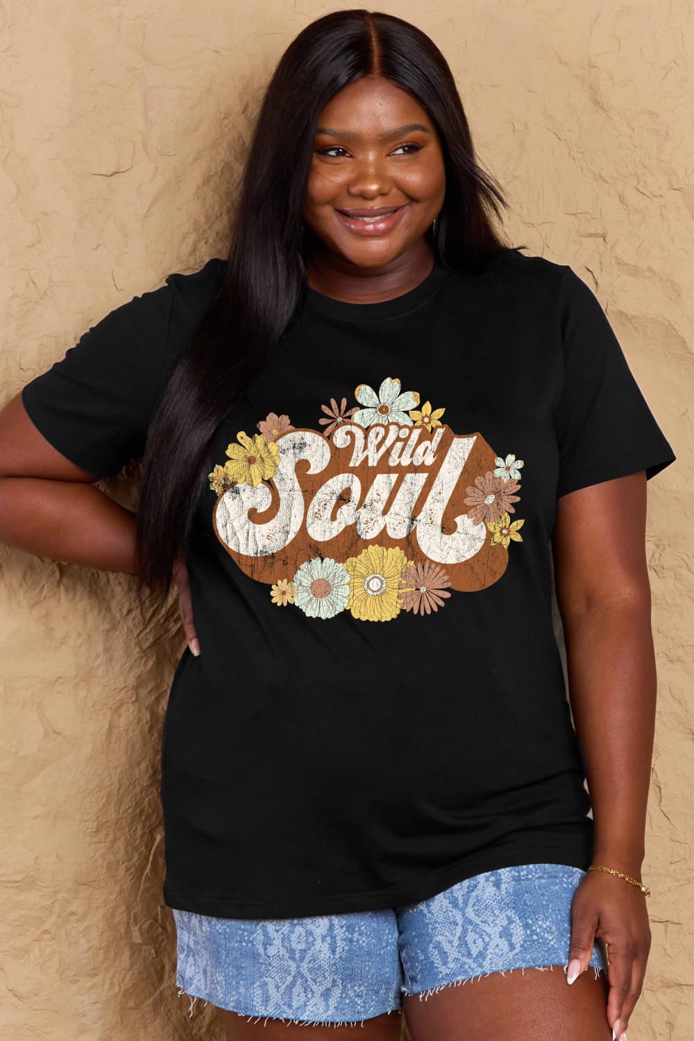 Full Size WILD SOUL Graphic Cotton T-Shirt - T-Shirts - Shirts & Tops - 16 - 2024