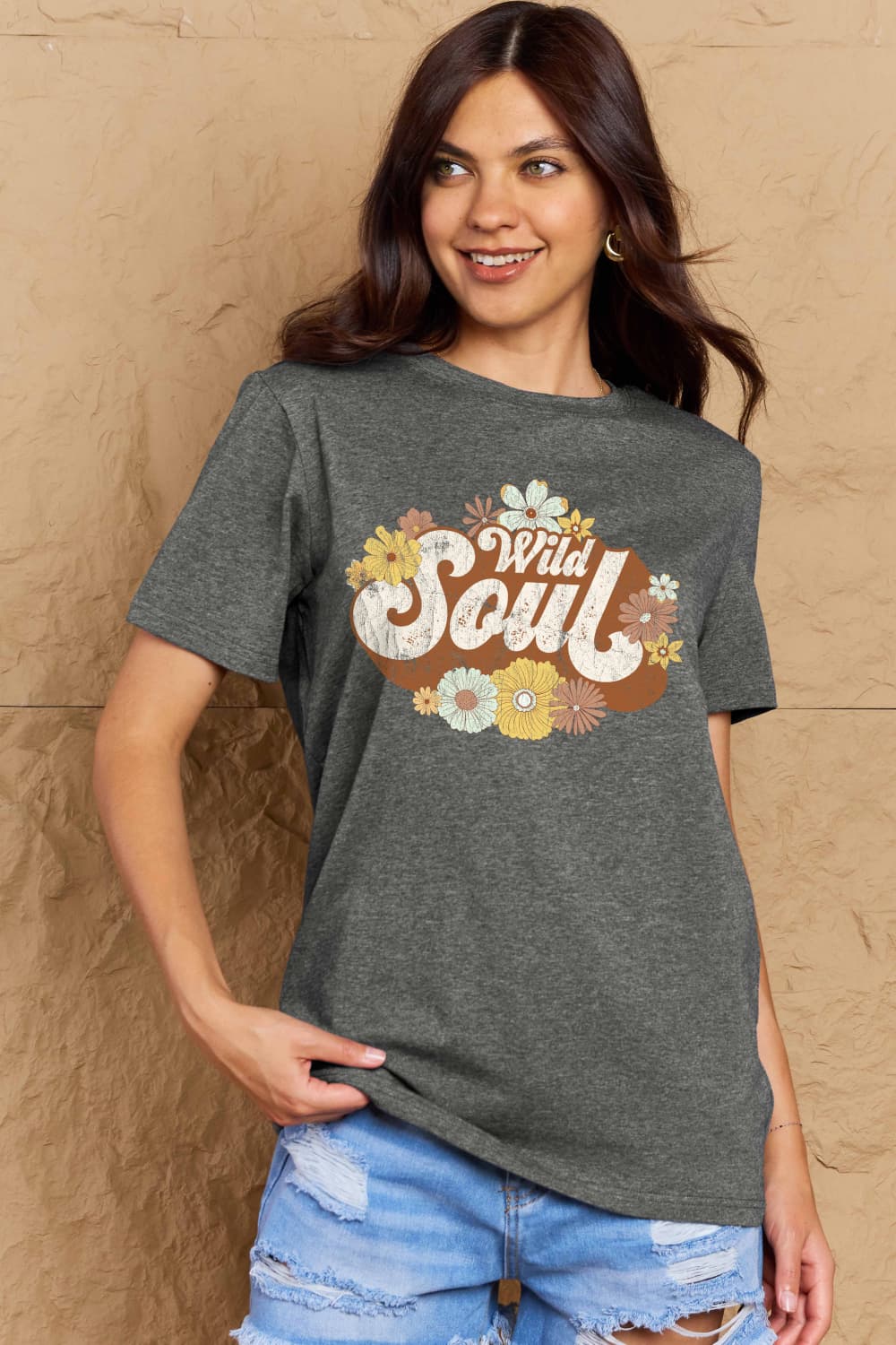 Full Size WILD SOUL Graphic Cotton T-Shirt - Gray / S - T-Shirts - Shirts & Tops - 19 - 2024