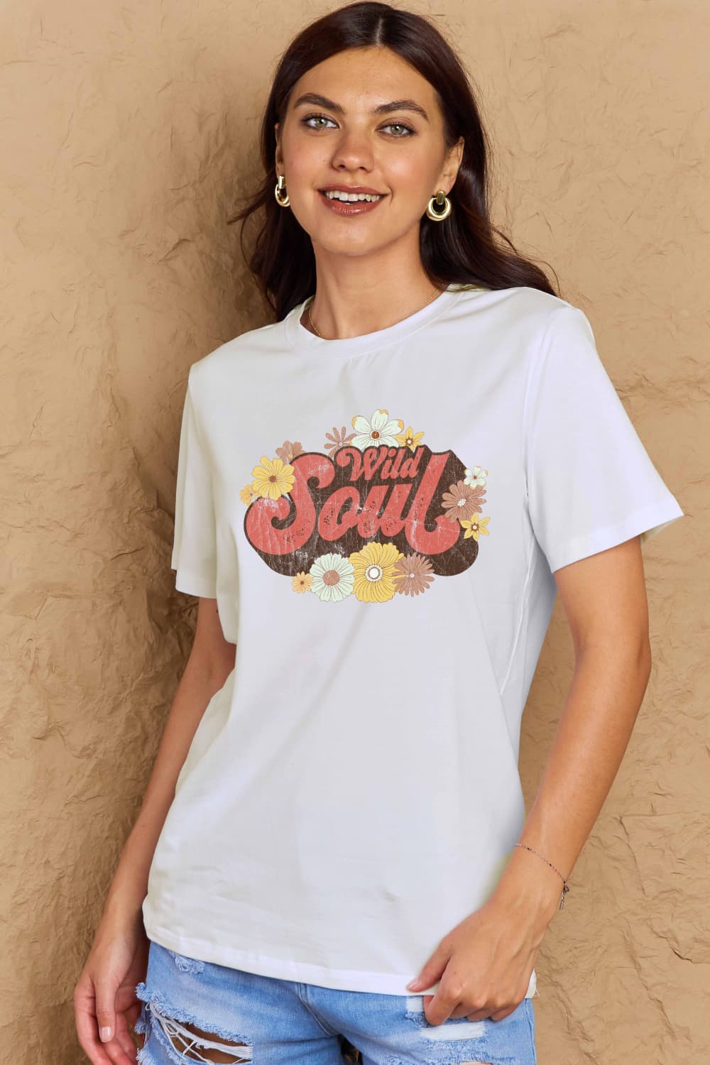 Full Size WILD SOUL Graphic Cotton T-Shirt - White / S - T-Shirts - Shirts & Tops - 7 - 2024