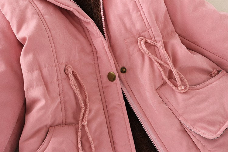 Women’s Winter Cotton Jacket - Hooded Slim Fit Warm Parka - Women’s Clothing & Accessories - Outerwear - 2024 - 36