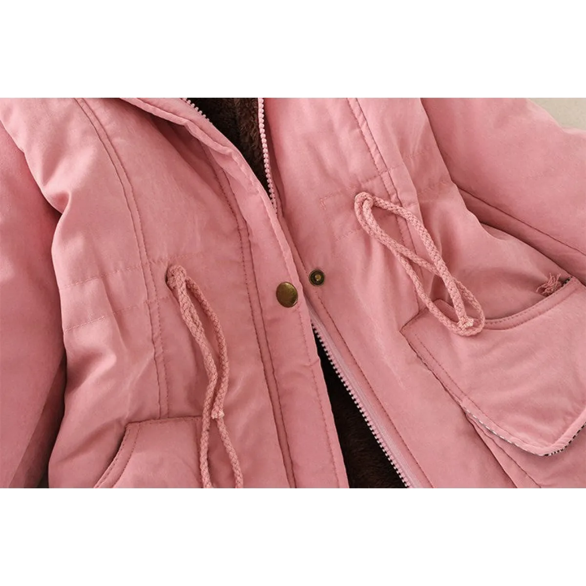 Women’s Winter Cotton Jacket - Hooded Slim Fit Warm Parka - Women’s Clothing & Accessories - Long - Women’s Jackets - 36