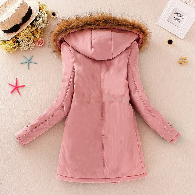 Women’s Winter Cotton Jacket - Hooded Slim Fit Warm Parka - Women’s Clothing & Accessories - Outerwear - 2024 - 41