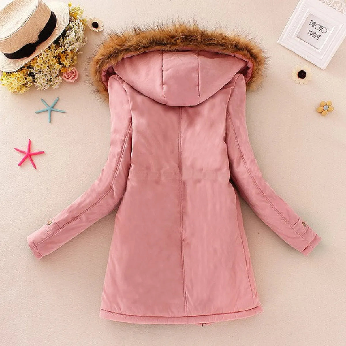 Women’s Winter Cotton Jacket - Hooded Slim Fit Warm Parka - Women’s Clothing & Accessories - Long - Women’s Jackets - 41