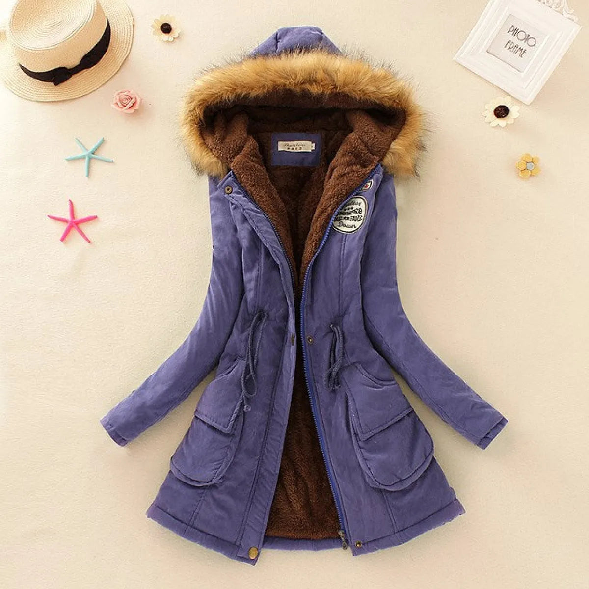 Women’s Winter Cotton Jacket - Hooded Slim Fit Warm Parka - Women’s Clothing & Accessories - Long - Women’s Jackets - 21