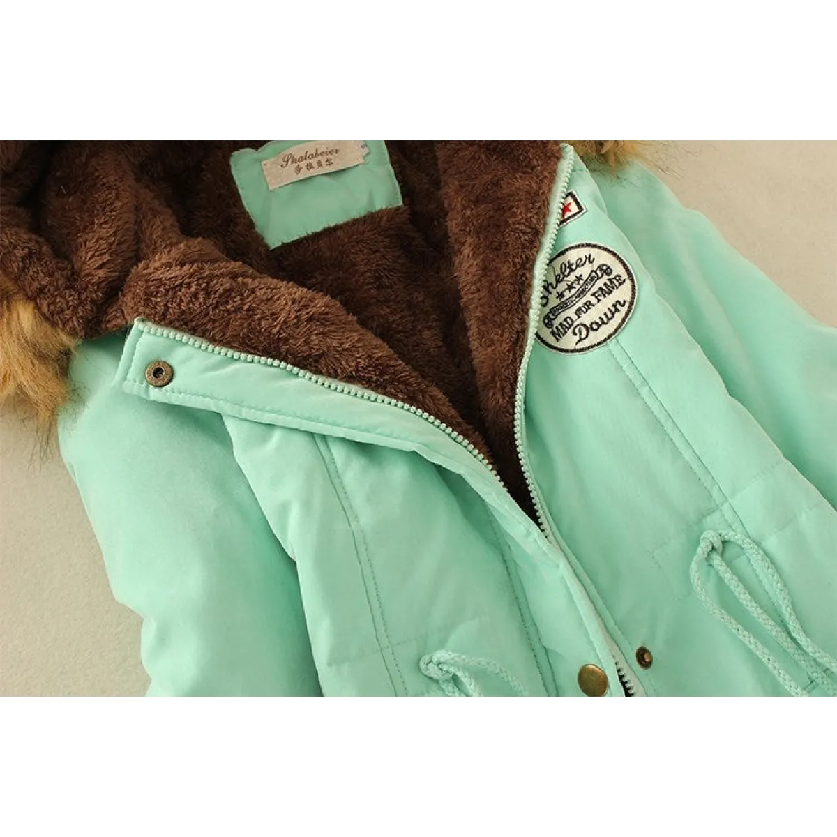 Women’s Winter Cotton Jacket - Hooded Slim Fit Warm Parka - Women’s Clothing & Accessories - Long - Women’s Jackets - 46