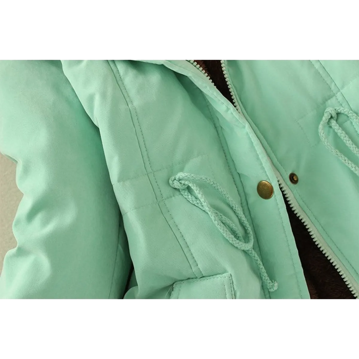 Women’s Winter Cotton Jacket - Hooded Slim Fit Warm Parka - Women’s Clothing & Accessories - Long - Women’s Jackets - 48