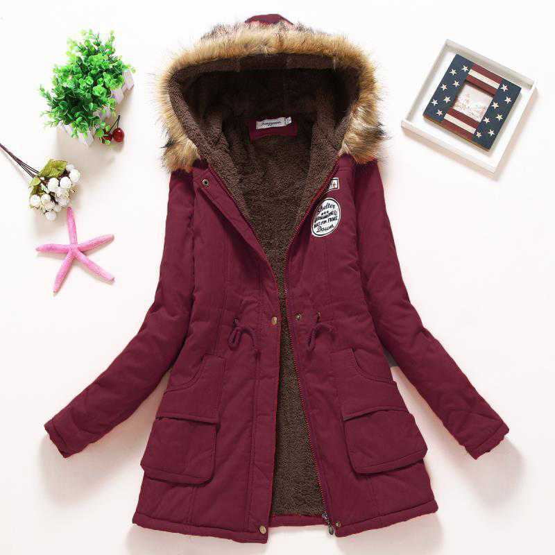 Women’s Winter Cotton Jacket - Hooded Slim Fit Warm Parka - Women’s Clothing & Accessories - Outerwear - 2024 - 19