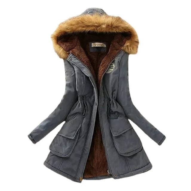 Women’s Winter Cotton Jacket - Hooded Slim Fit Warm Parka - Women’s Clothing & Accessories - Outerwear - 2024 - 5