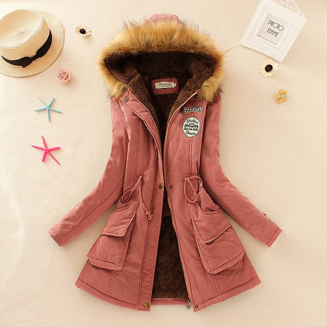 Women’s Winter Cotton Jacket - Hooded Slim Fit Warm Parka - Women’s Clothing & Accessories - Outerwear - 2024 - 20