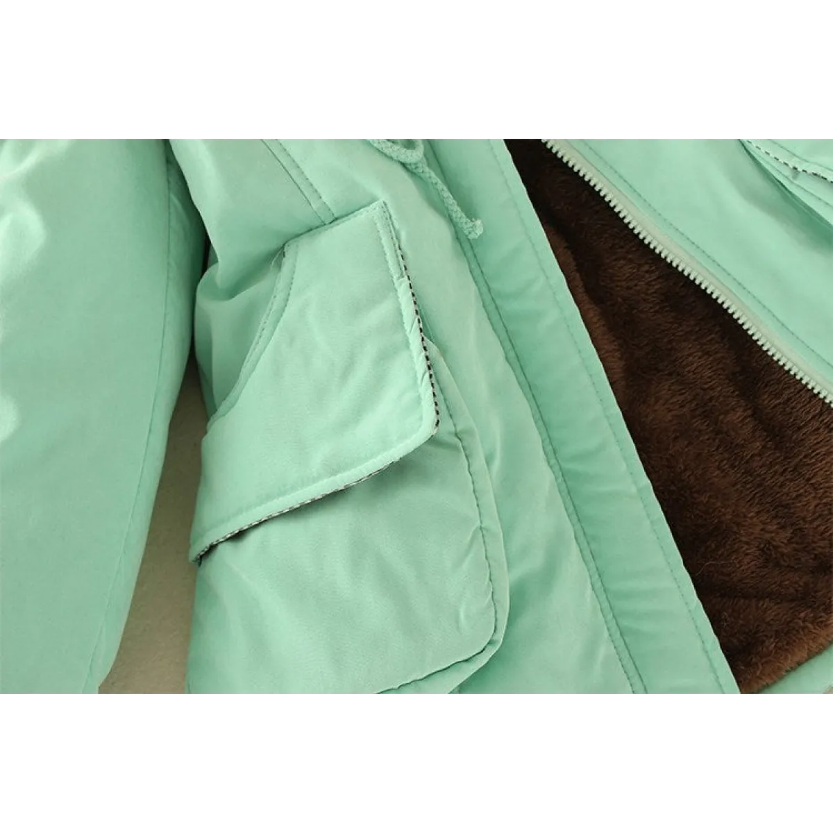 Women’s Winter Cotton Jacket - Hooded Slim Fit Warm Parka - Women’s Clothing & Accessories - Long - Women’s Jackets - 50