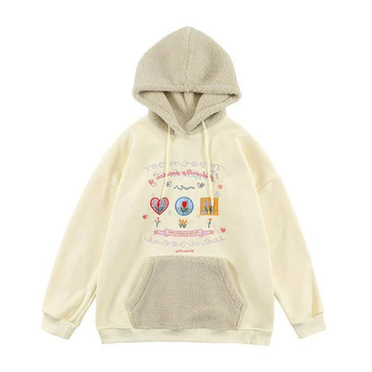 Winter Embroidery Print Hooded Sweatshirt - T-Shirts - Shirts & Tops - 2 - 2024