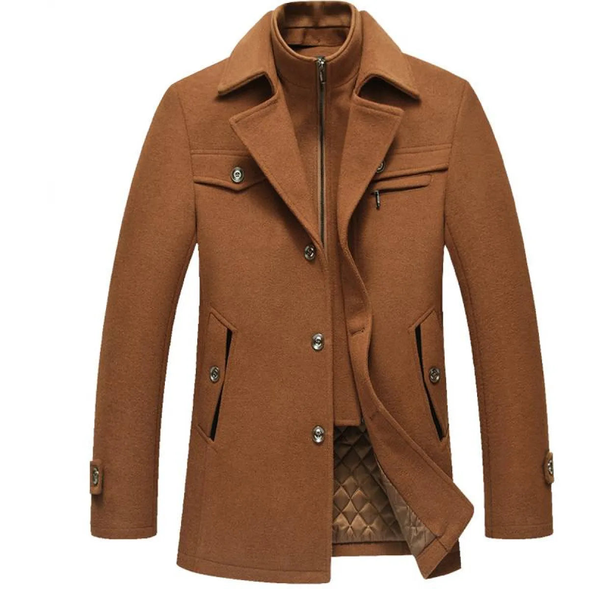 Men’s Winter Wool Coat - Men’s Clothing & Accessories - 1