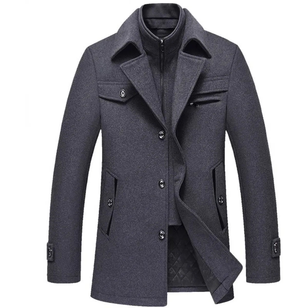 Men’s Winter Wool Coat - Men’s Clothing & Accessories - 4